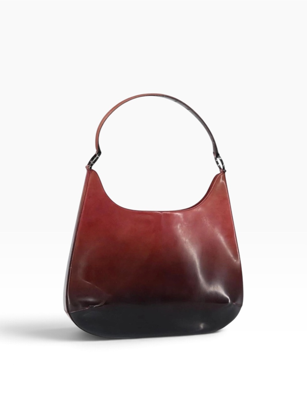 Salvatore Ferragamo Gancini Shoulder Bag Patent leather Red Silver Auth